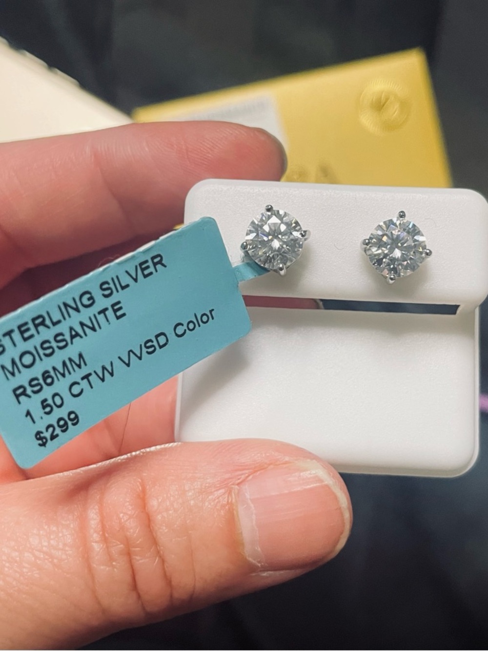 Sterling Silver Moissanite Stud Earrings